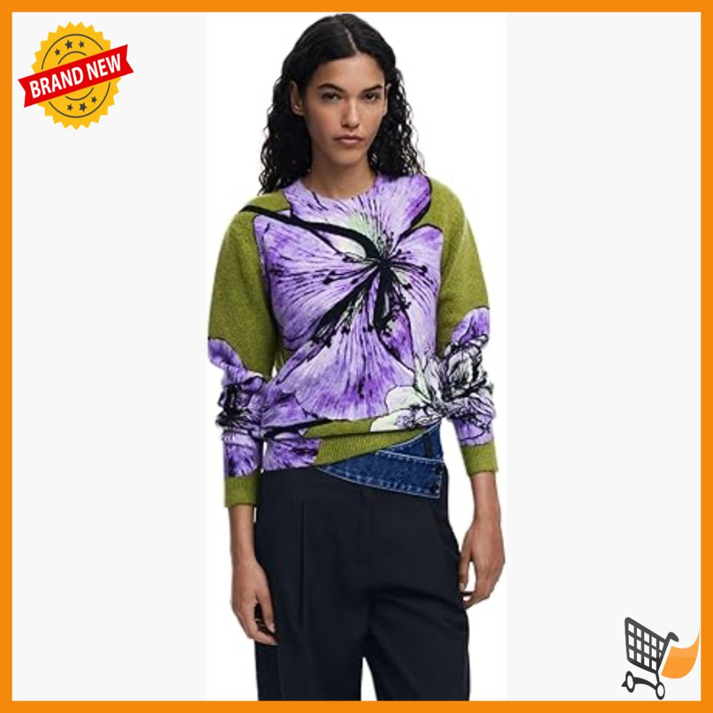 Long Sleeve Crew Neck Pullover Sweatshirt Floral Pattern Regular Fit